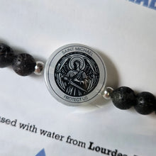 Load image into Gallery viewer, HOLY WATER MEN'S SAINT MICHAEL BRACELET IN LAVA ROCK