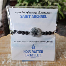Load image into Gallery viewer, HOLY WATER MEN'S SAINT MICHAEL BRACELET IN LAVA ROCK