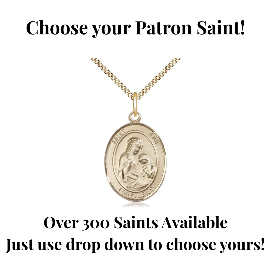 Patron Saint 14k Gold Filled Medal Necklace Large (1"x3/4") (Copy ...