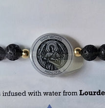 Load image into Gallery viewer, HOLY WATER MEN'S SAINT MICHAEL BRACELET IN LAVA ROCK
