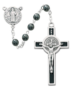 6mm Hematite St. Benedict Rosary