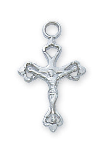 Sterling Silver Crucifix Detailed Edge