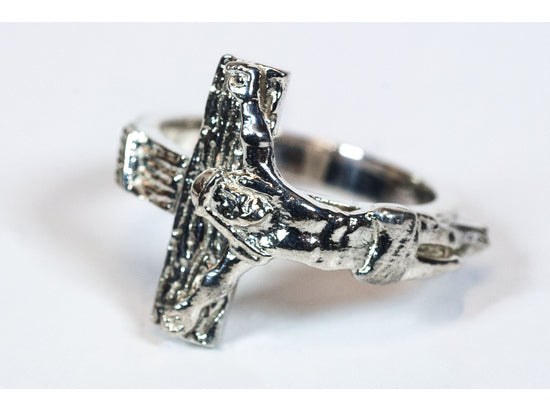 Sterling silver online crucifix ring